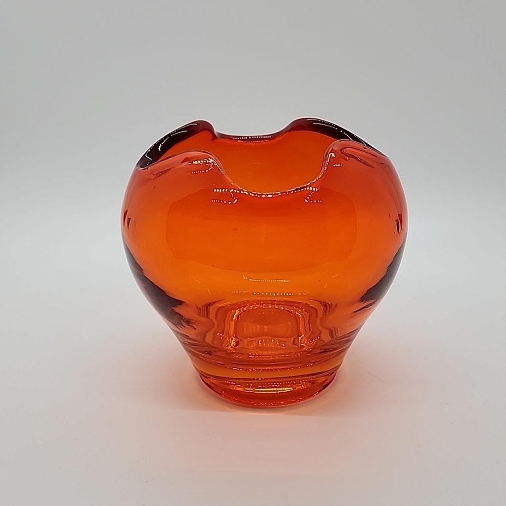 Vintage Viking Glass Epic Rose Bowl Persimmon